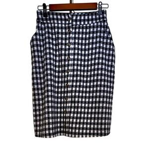 Downeast NWT Isabella Navy‎ Gingham Skirt sz S